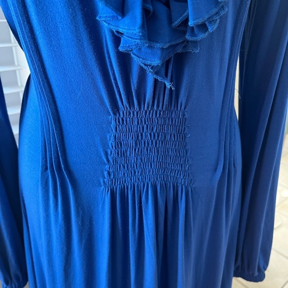 [10]VTG Together Blue Ruffled V-Neck Tiered Midi Dress - Picture 7 of 16